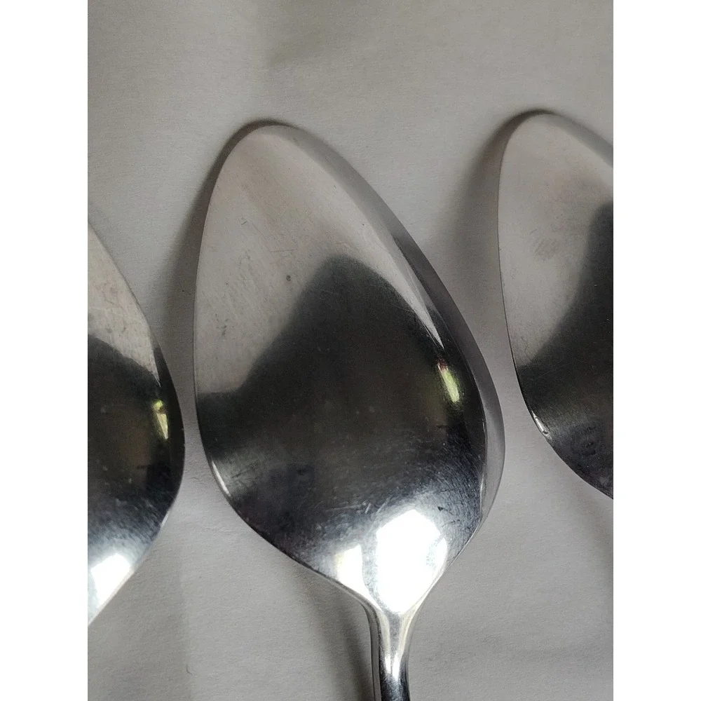 Bamboo Stainless Steel Tablespoons Spoons & Teaspoon Made In Korea Lot Of 5